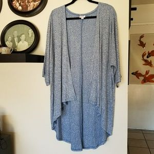 EUC Lularoe Lindsay Kimono - Heather Blue Ribbed